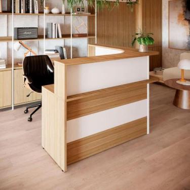 Imagem de Balcão Recepção em L e Gaveteiro Suspenso com 2 Gavetas F5 - F5 Office