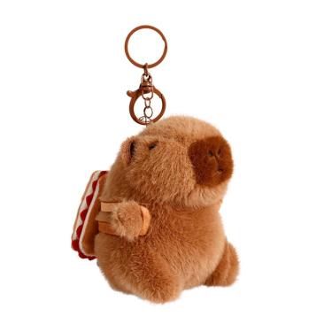 Imagem de Chaveiro de pelúcia Capivara com design de cachorro-quente, 11,5 cm, 63 g