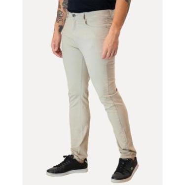 Imagem de Calça Ellus Sarja Color Twill Slim Cinza Claro-Masculino