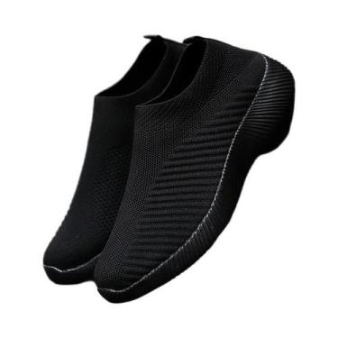 Imagem de Tênis Feminino Leve de Malha - Casual para Verão e Outono, 41, Preto