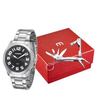 Imagem de Mondaine Kit Relógio Masculino Casual Prata Com Alicate Multiuso