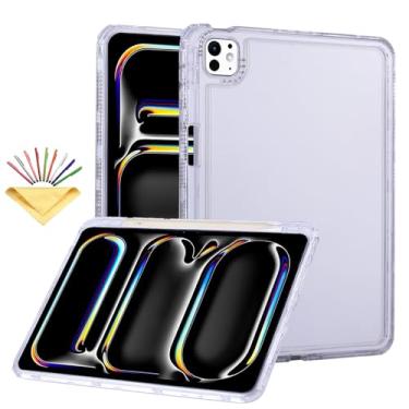 Imagem de UUcovers Capa para iPad Air 33.0 cm M3/M2 (2025/2024) e iPad Pro 33.0 cm M5/M4 (2025/2024) e iPad Pro 12.9 polegadas 6ª/5ª/4ª/3ª geração com suporte para lápis, amortecedor rígido transparente, capa