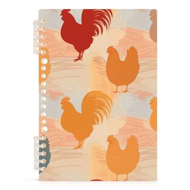 Imagem de Burbuja Caderno de galos, papel pautado universitário A5 com 60 folhas, fichário para escritório, 1 pacote