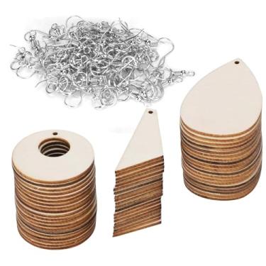 Imagem de GLOGLOW Brincos de Madeira, Personalize Pingentes de Lágrima Em Branco Inacabados, Kit de Fabricação de Joias DIY para Mulheres, Adultos, Artesanato Boho e Uso Diário, Crie 30 Pares, Perfeito para Festivais,