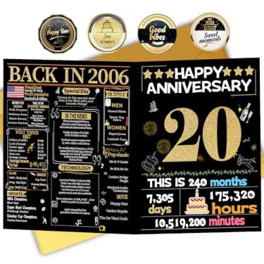 Imagem de Joycard Cartão de aniversário de 20 anos para mulheres e homens, cartão de casamento da China para esposa marido, decorações de casamento doces presentes para casal, perfeito para ela no dia de