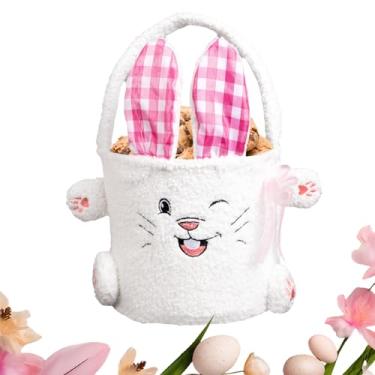 Imagem de Cesto de Coelhinho da Páscoa | Saco de Armazenamento em Pelúcia para Coelhos - Saco de Páscoa Resistente a Derrames - Para Lanches Brinquedos Doces Celebração Piquenique Festa em Casa Reunião Feriado