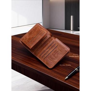 Imagem de Carteira masculina minimalista ultrafina com compartimento para carteira de motorista e bolso para dinheiro para estudantes escolares