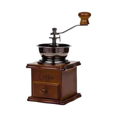 Imagem de Moedor de café manual vintage, Mão Crank Burr, Estilo madeira, Clássic