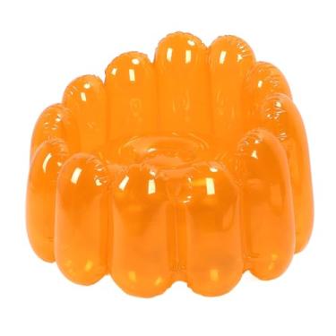Imagem de TOPINCN Sofá Inflável Portátil para Quintal, sofá de Ar, Pátio, Móveis Infláveis ​​para Camping, Transparente, Cor Doce, Cadeira de Inflável, Assento Portátil para Exterior (Laranja)