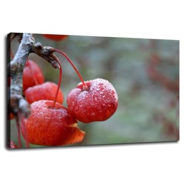 Imagem de Frost Wall Art Icy Canvas Prints Cold Poster For Home Conjunto de 1 Decorações com Moldura 61.0 cm x 40.6 cm