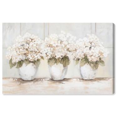 Imagem de Art Remedy Tela Hydrangea Trio Farmhouse Classic, Gallery Wrapped, 38.1 cm x 25.4 cm