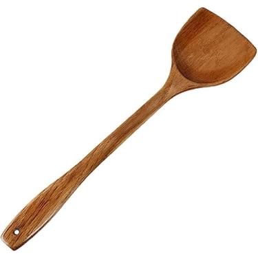 Imagem de Utensílios de Cozinha Espátula Conjunto Colher Sopa Tailândia Teak Antiaderente e Legumes Madeira Natural Ambientalmente Amigável Corrosão- Desgaste-