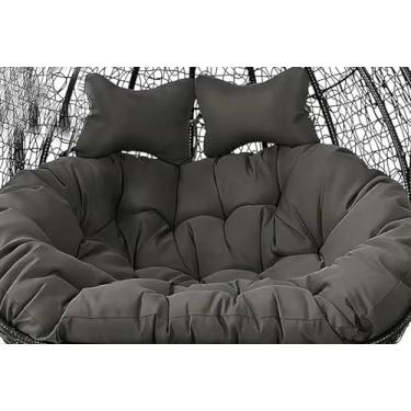 Imagem de Almofada de substituição para cadeira suspensa dupla em formato de ovo, almofada para cadeira de balanço suspensa em formato de ovo para 2 pessoas, ideal para pátio, quintal e varanda.