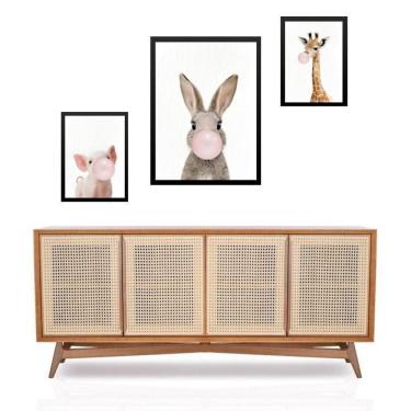 Imagem de Set 3 Quadros Bichinhos Chicletes