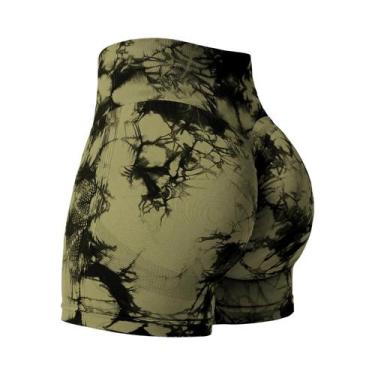 Imagem de Shorts De Fitness Femininos Tie Dye Em 16 Cores, Levanta Bumbum, Roupa