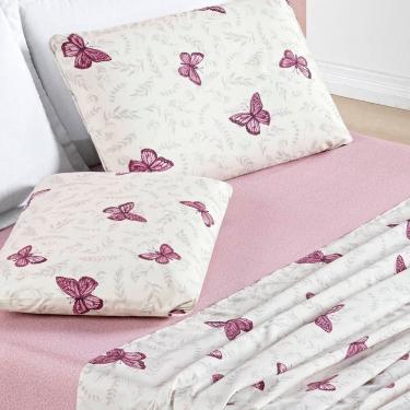 Imagem de Jogo De Cama Avere Casal Padrão 04 Peças - Borboletas