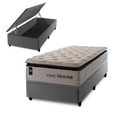 Imagem de Cama Box Baú New York 96x203 com Molas Ensacadas King House
