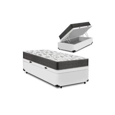 Imagem de Cama Box Baú Solteiro Branco Colchão ISO 100 D33 - Ortobom - Alto Nive