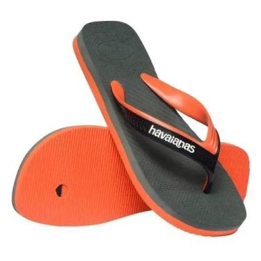 Imagem de Chinelo havaianas top dual fc tira larga, Verde oliva, 41/42