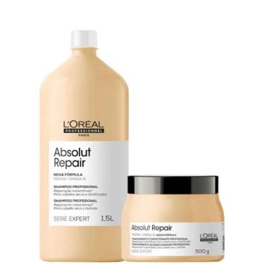 Imagem de Kit Shampoo 1,5L e Mascara 500g Absolut Repair Loreal
