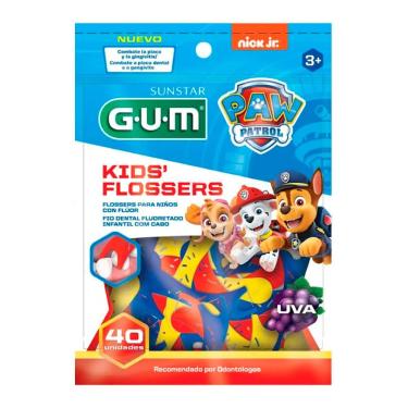 Imagem de Fio Dental Fluoretado Infantil com Cabo Sunstar Gum Patrulha Canina 40 Unidades