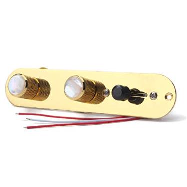 Imagem de Alnicov Placa de controle totalmente carregada pré-cabeada placa de controle de 3 vias com chicote de fios para guitarra elétrica Fender Tele Telecaster, ouro