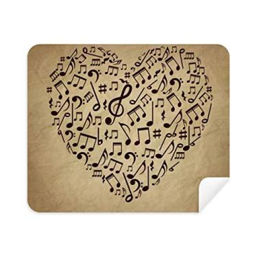 Imagem de Pano de limpeza de tela com textura de papel coração notas musicais 2 peças tecido de camurça