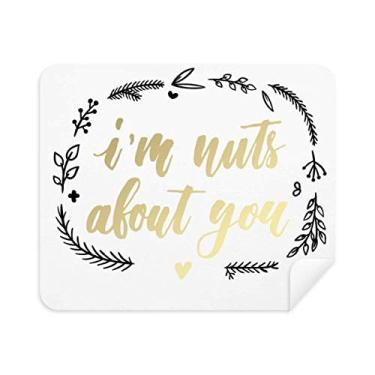 Imagem de I'n Nuts About You Quote Style Pano de limpeza de tela 2 peças Tecido de camurça