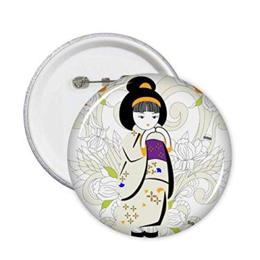 Imagem de Quimono japonês menina padrão pinos crachá botão emblema decoração acessório 5 peças