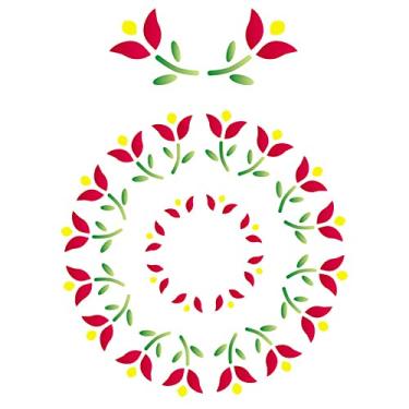 Imagem de Stencil de Acetato para Pintura OPA Simples 15 x 20 cm - 169 Mandala Flores