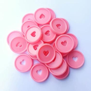 Imagem de Kit 12 Discos M 24mm de Caderno Infinito Sistema Inteligente Amor Infinito Cadernos - Coração (Rosa Gérbera)