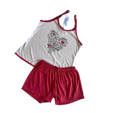 Imagem de Pijama Feminino Conjunto De Calor Short Doll Curto E Blusa Manga Curta