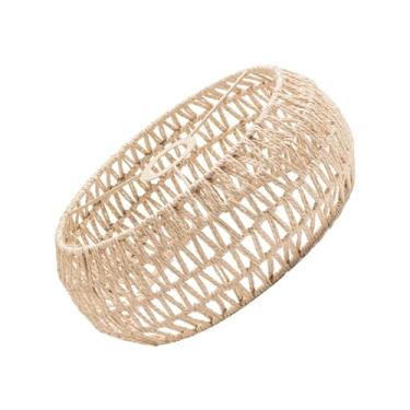 Imagem de Ioensy Abajur de corda de papel, abajur pendente tecido, abajur boho, abajur tecido para sala de jantar, cozinha, café, amarelo