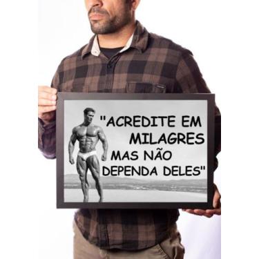 Imagem de Quadro Musculação Academia Treino Frase Motivacional - Fanarte