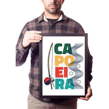 Imagem de Quadro Decorativo Capoeira Arte Escrita E Berimbau - Fanarte