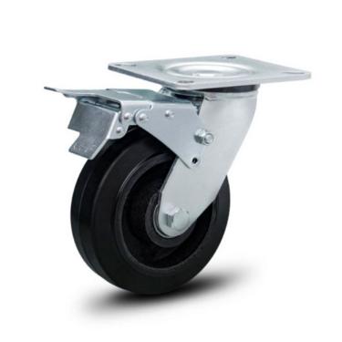 Imagem de Rodizio 6x2 Borracha C/freio Roda Ferro 350 Kg