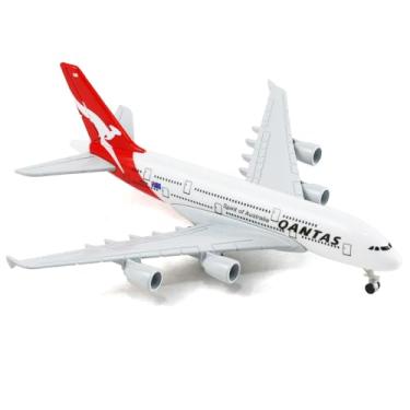 Imagem de QIYUMOKE 1/400 para modelo de avião australiano A380 (15 cm C) para kits de modelo de avião Airbus A380 com trem de pouso de aeronave pré-construído e suporte de exibição para adultos aviões presentes