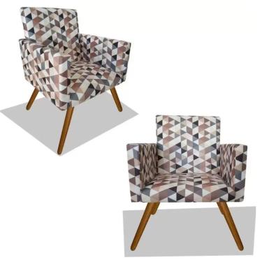 Imagem de Kit 2poltronas Nina Sala De Estar Triangulo Bege