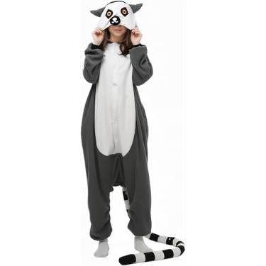 Imagem de LandRosy Macacão unissex de animais de pelúcia para o Dia das Bruxas, Guenon, 8-9 Anos
