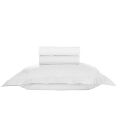 Imagem de Jogo de Cama 100% algodão Solteiro Liso 180 Fios Nova América, Branco
