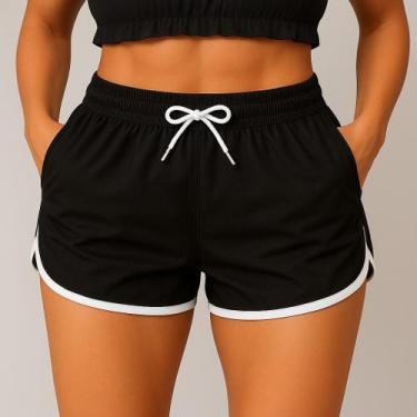Imagem de Short Moda Praia Feminino Tactel Fitness Moda Verão Elástico - Versitz