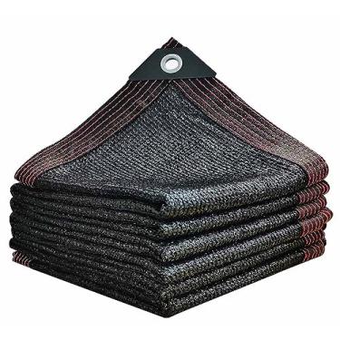 Imagem de Toldo de ângulo reto, tela de vela, pano para sombra de sol, rede de sombreamento de plantas com efeito de estufa, tela de sombra, rede de sombra para plantas, estufas, pátios, preto - 5 x 5 m