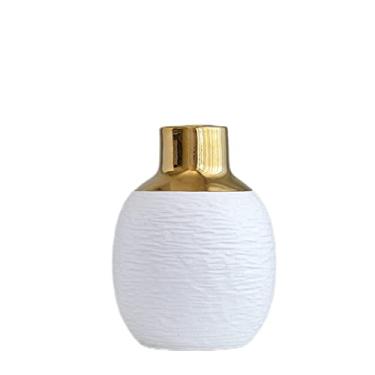 Imagem de Yalych Vaso decoração de escritório vaso de cerâmica moderno decoração sala de estar armário de TV luz luxo nova decoração de casa chinesa decoração de casa decoração de casa (cor: branco)