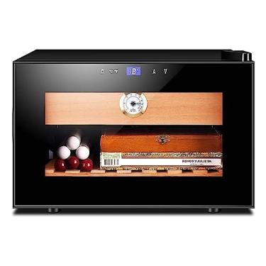 Imagem de HYUIO Pequeno armário de charutos, umidificador de charuto, caixa de umidificação de charutos de umidade tática elétrica constante com higrômetro digital, umidificador