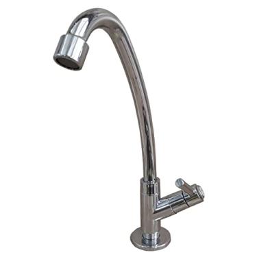 Imagem de Torneira Bica Alta Cozinha Pia Bancada Bica Móvel Fechamento De 1/4 De Volta ABS Ref 4095