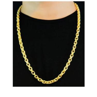 Imagem de Cordão Corrente Cadeado Dupla 7Mm De Moeda Antiga - A.R Variedades Mt