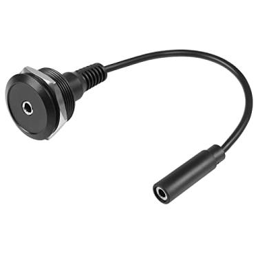 Imagem de QIANRENON TRS Adaptador de áudio de fixação de cabo curto de 3,5 mm 3,5 mm 1/8 TRS fêmea para conector estéreo fêmea para fêmea montagem em painel conector redondo soquete de fone de ouvido, para