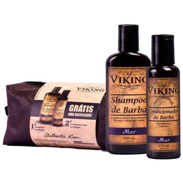 Imagem de Kit Necessaire + Shampoo + Condicionador de Barba Linha Mar Viking