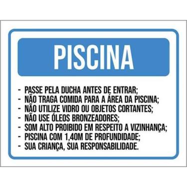 Imagem de Kit 3 Placas Piscina Ducha Comida Vidro Óleos Som Alto - Sinalizo