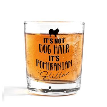 Imagem de Nogrit Copos de uísque Pomeranian Gifts 283 g, presentes para amantes de cães, engraçado, não é pelo de cachorro, é Pomeranian Glitter Old Fashioned Rocks Copos para beber coquetel Scotch Vodka
